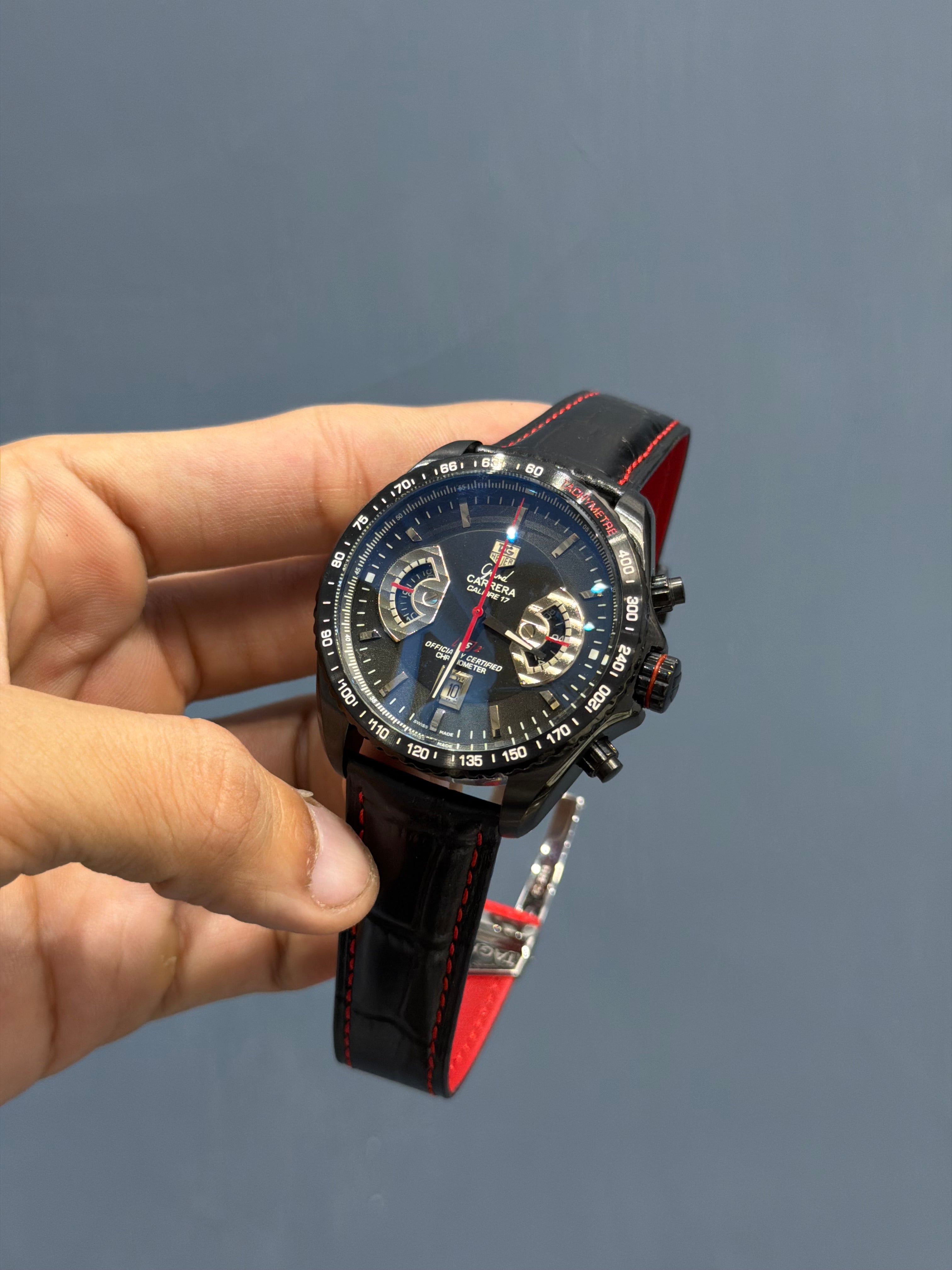 NEW COLLECTION CHRONOGRAPH CALIBRE 17 BLACK WITH BLACK DIAL MENS WATCH