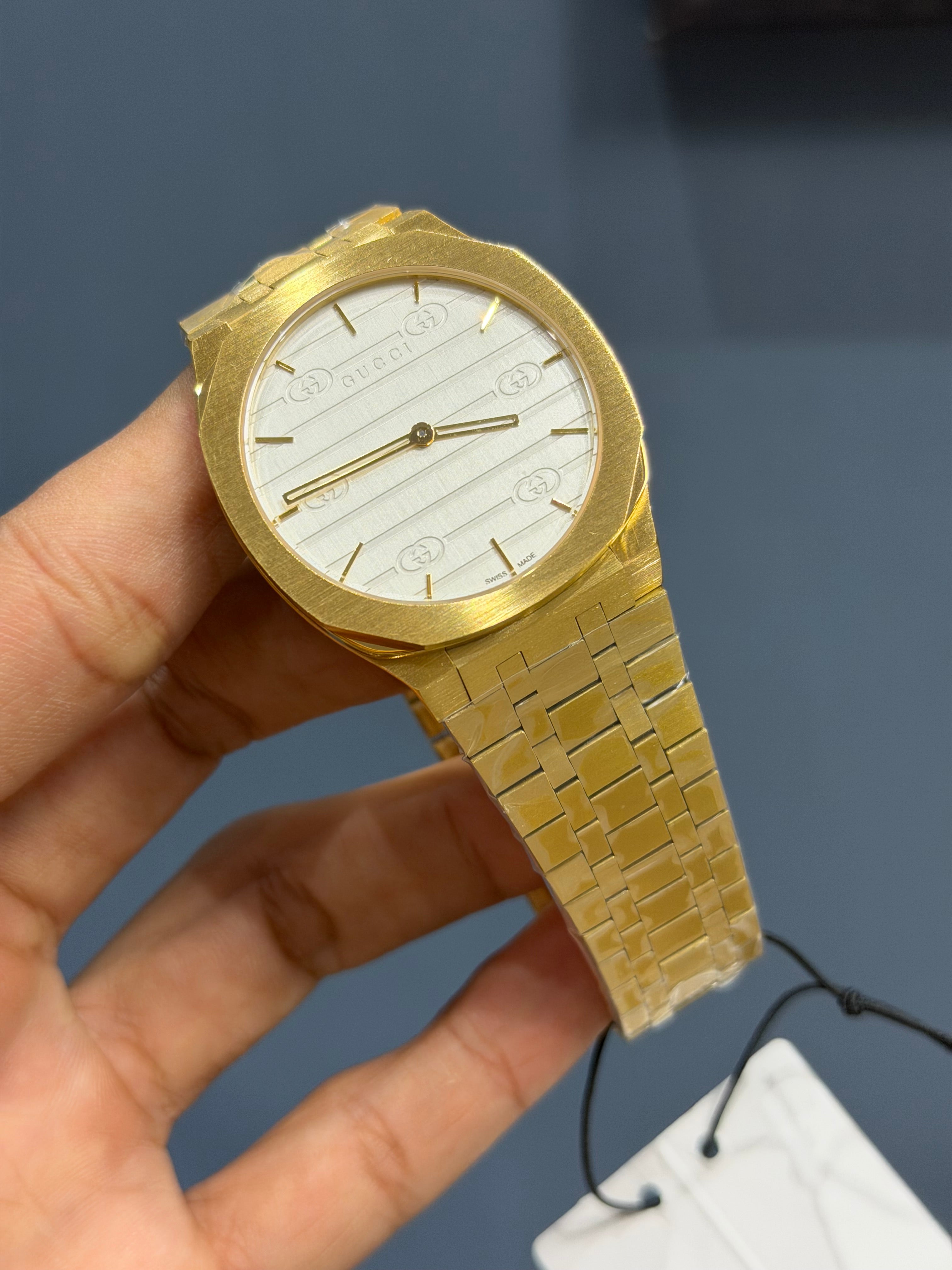 NEW COLLECTION YELLOW GOLD WITH WHITE DIAL SLIM WATCH