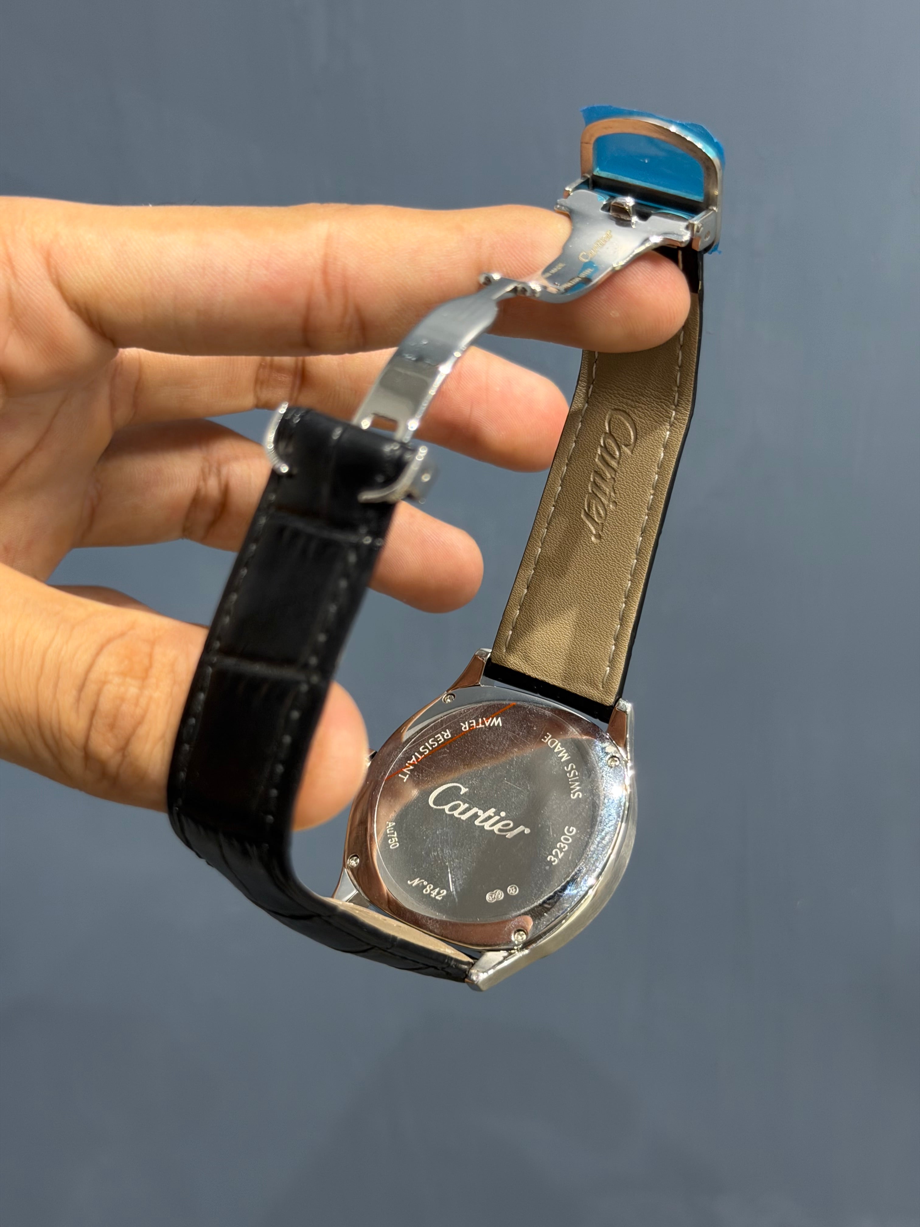 NEW COLLECTION SILVER CASE WITH GREEN DIAL & BLACK LEATHER STRAP