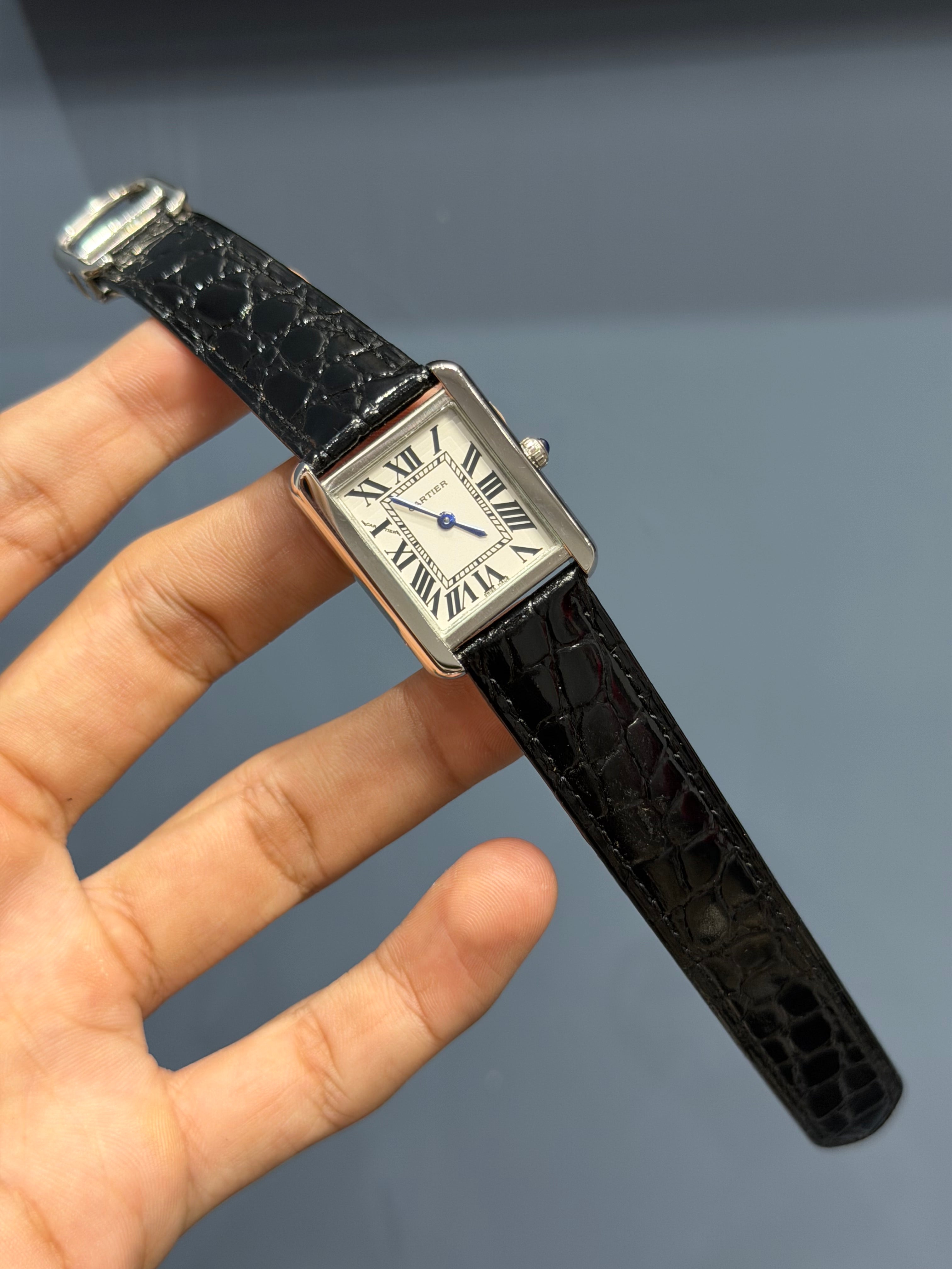 NEW COLLECTION SILVER CASE WITH WHITE DIAL & BLACK LEATHER STRAP WATCH