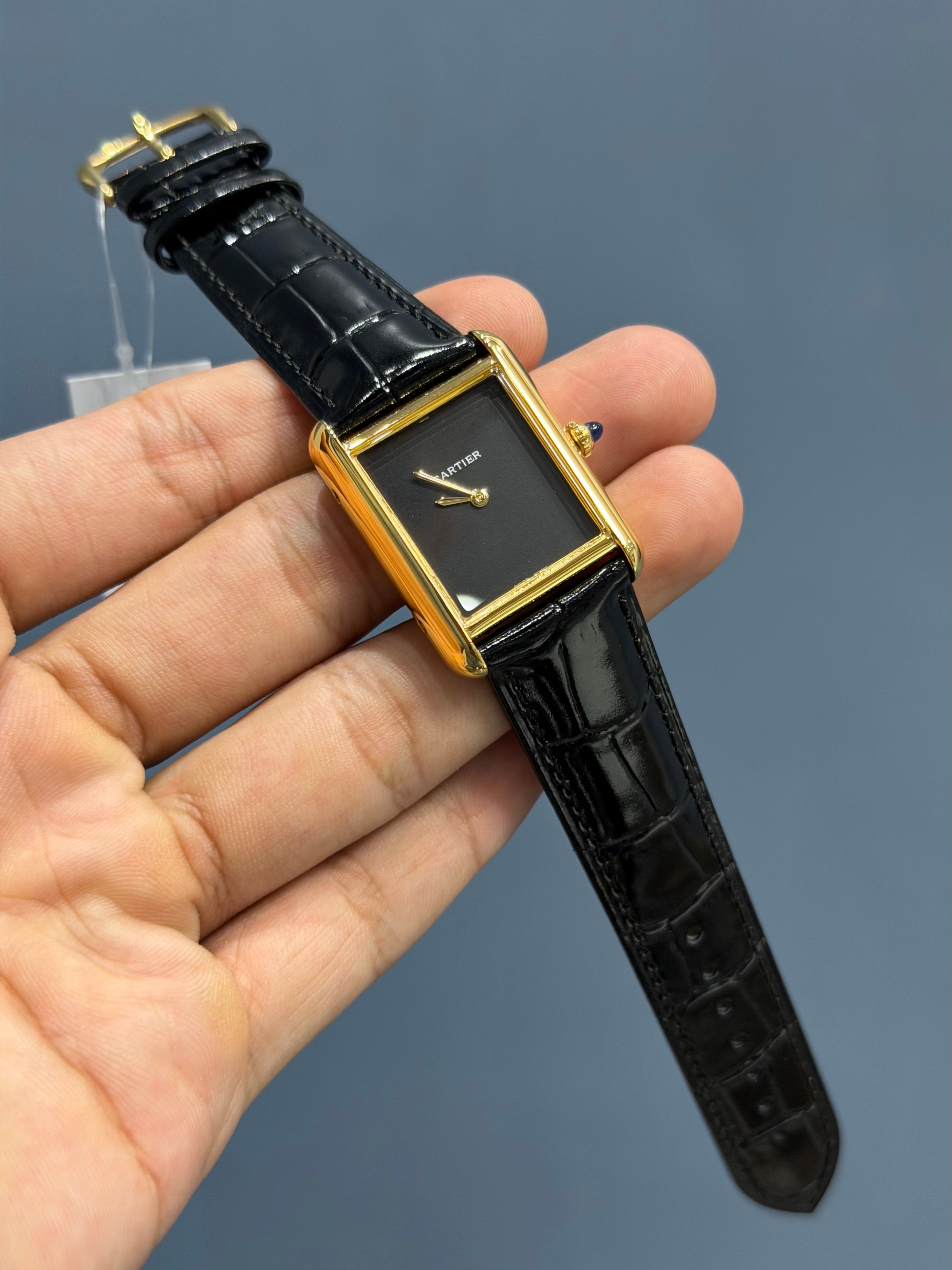 NEW COLLECTION 36MM YELLOW GOLD CASE WITH BLACK DIAL & LEATHER STRAP WATCH