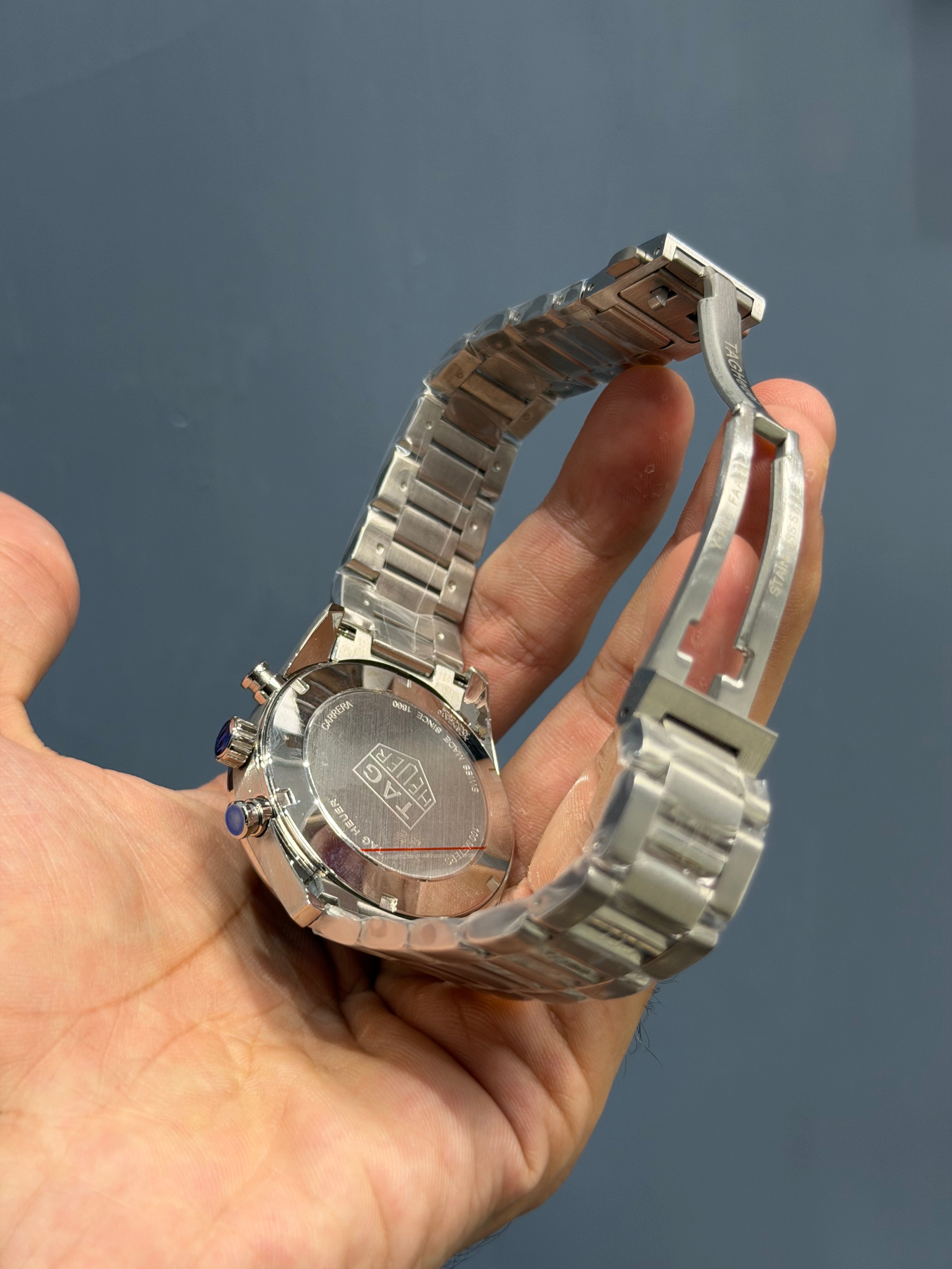 NEW COLLECTION CHRONOGRAPH PENDULUM SILVER WITH MINT GREEN DIAL MENS WATCH