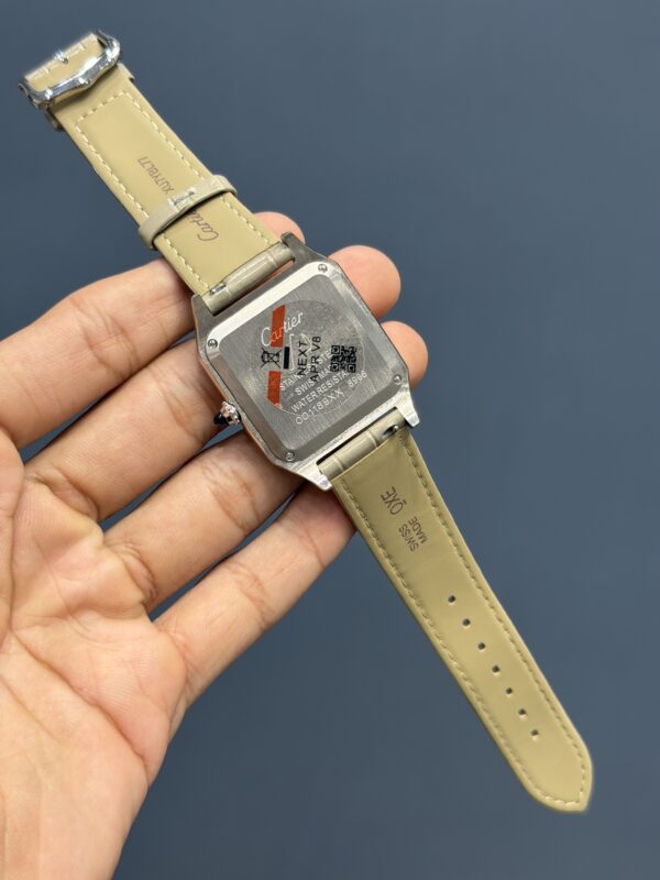NEW COLLECTION SILVER CASE WITH WHITE DIAL & COFFEE LEATHER STRAP
