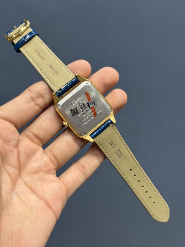 NEW COLLECTION GOLDEN CASE WITH WHITE DIAL & BLUE LEATHER STRAP