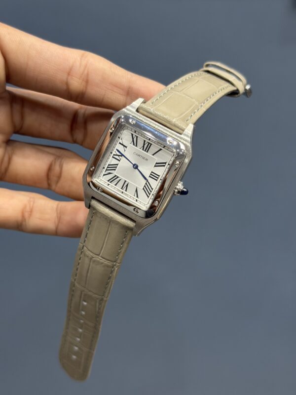 NEW COLLECTION SILVER CASE WITH WHITE DIAL & COFFEE LEATHER STRAP