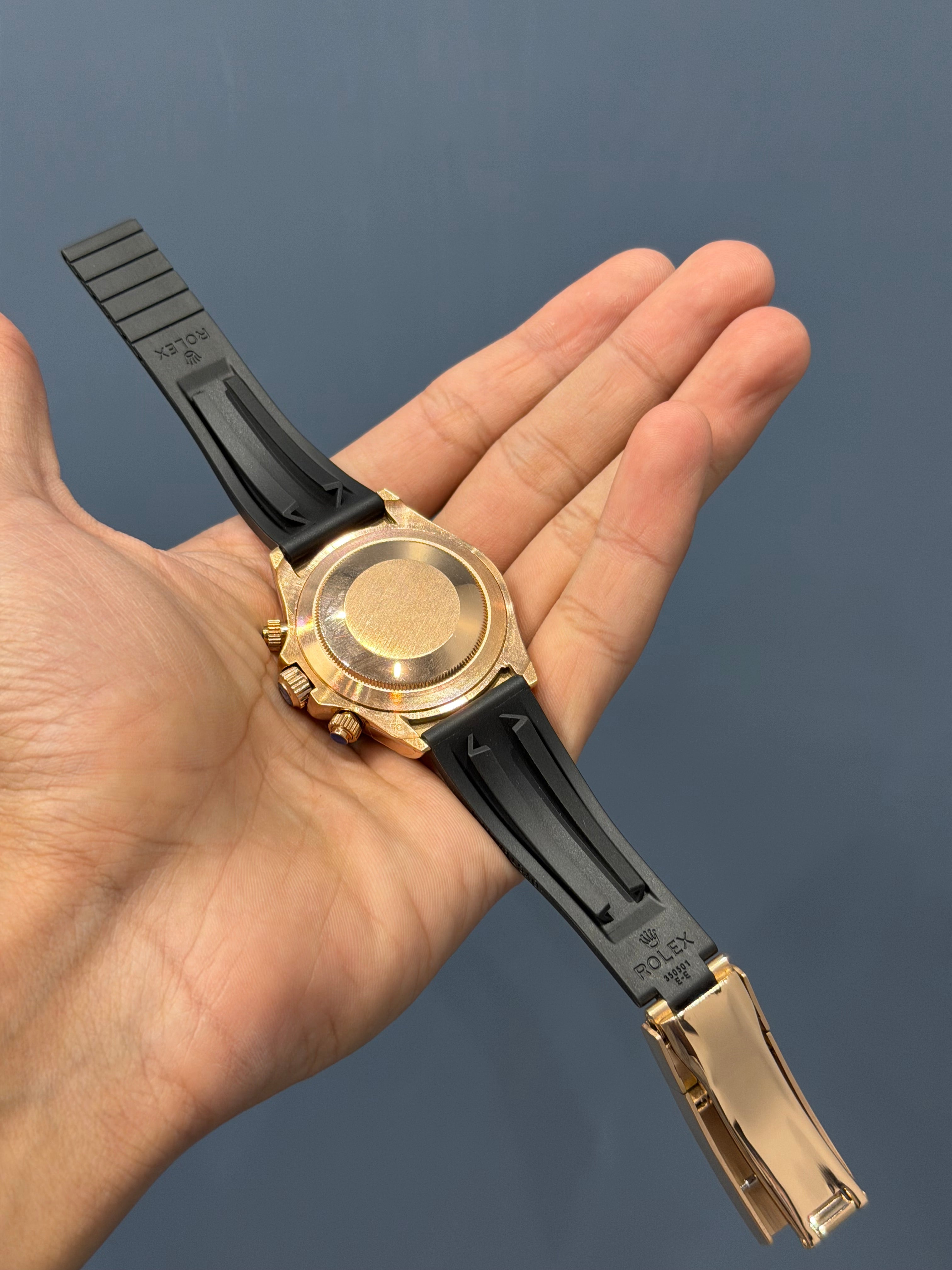 NEW COLLECTION CHRONOGRAPH 40 ROSE GOLD CASE WITH ROSE DIAL & RUBBER STRAP