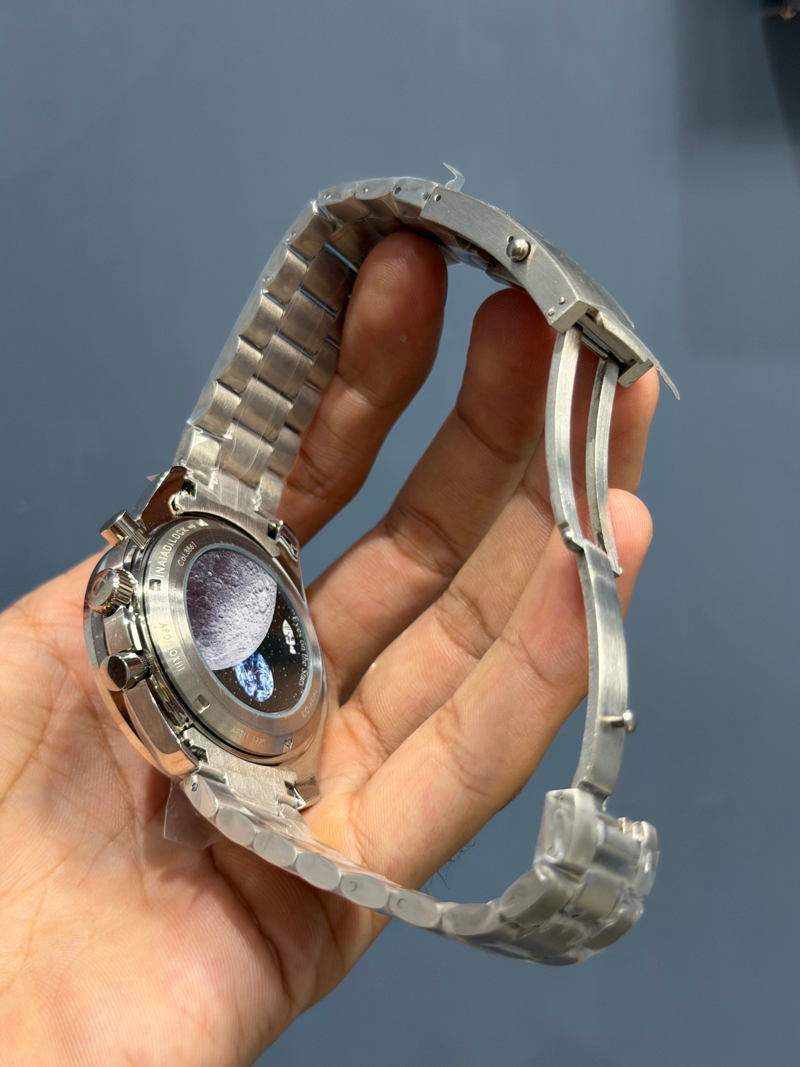 NEW COLLECTION CHRONOGRAPH SILVER CASE WITH WHITE DIAL CHAIN WATCH