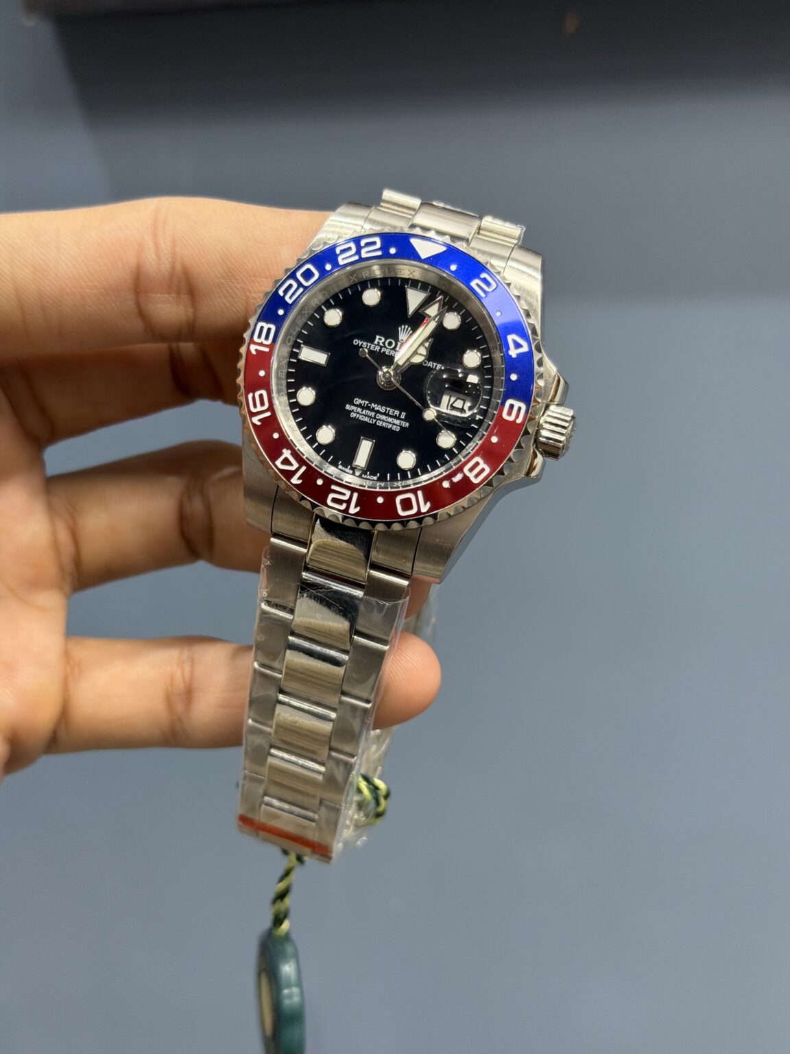 NEW COLLECTION 40 SILVER WITH BLACK DIAL & PEPSI BEZEL AUTOMATIC WATCH ZR FACTORY