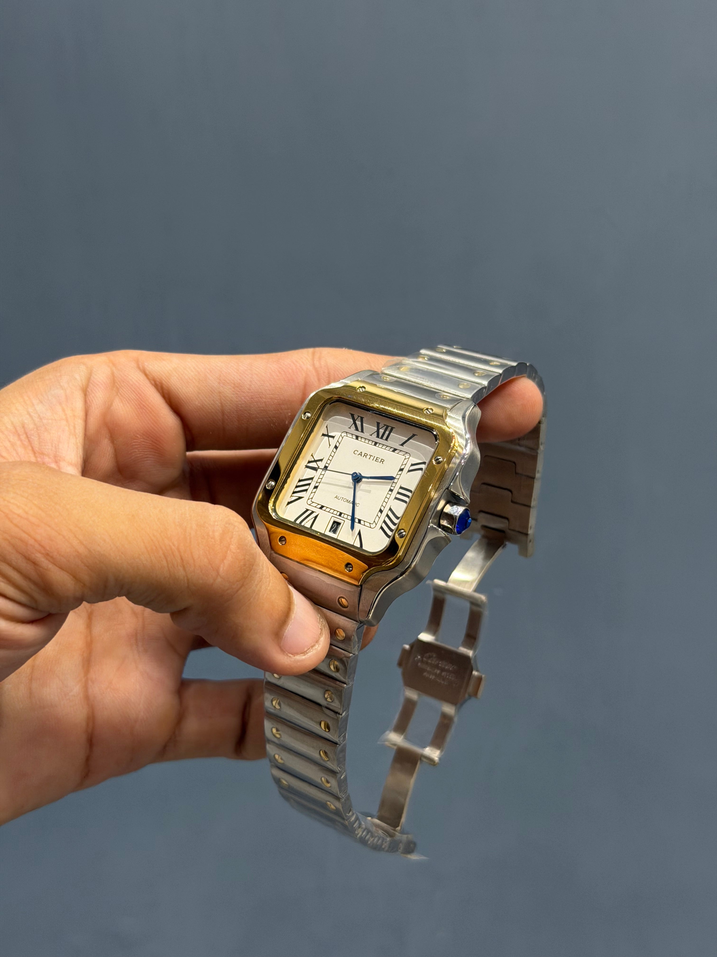 NEW COLLECTION TWOTONE CHAIN WITH WHITE DIAL AUTOMATIC WATCH