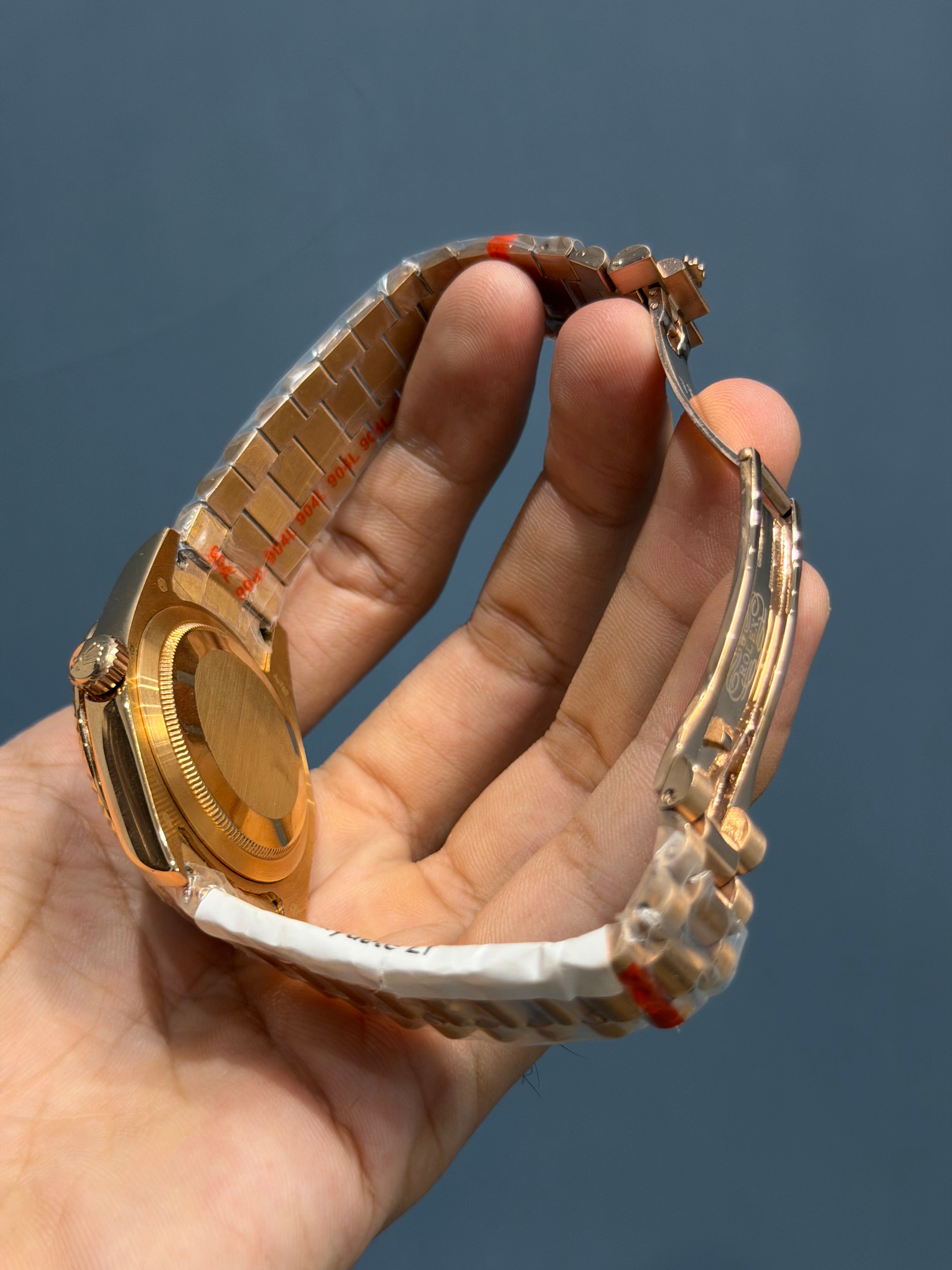 NEW COLLECTION 40MM ROSE GOLD WITH CHOCO DIAL RUBY STONE FIGURE YZ MADE