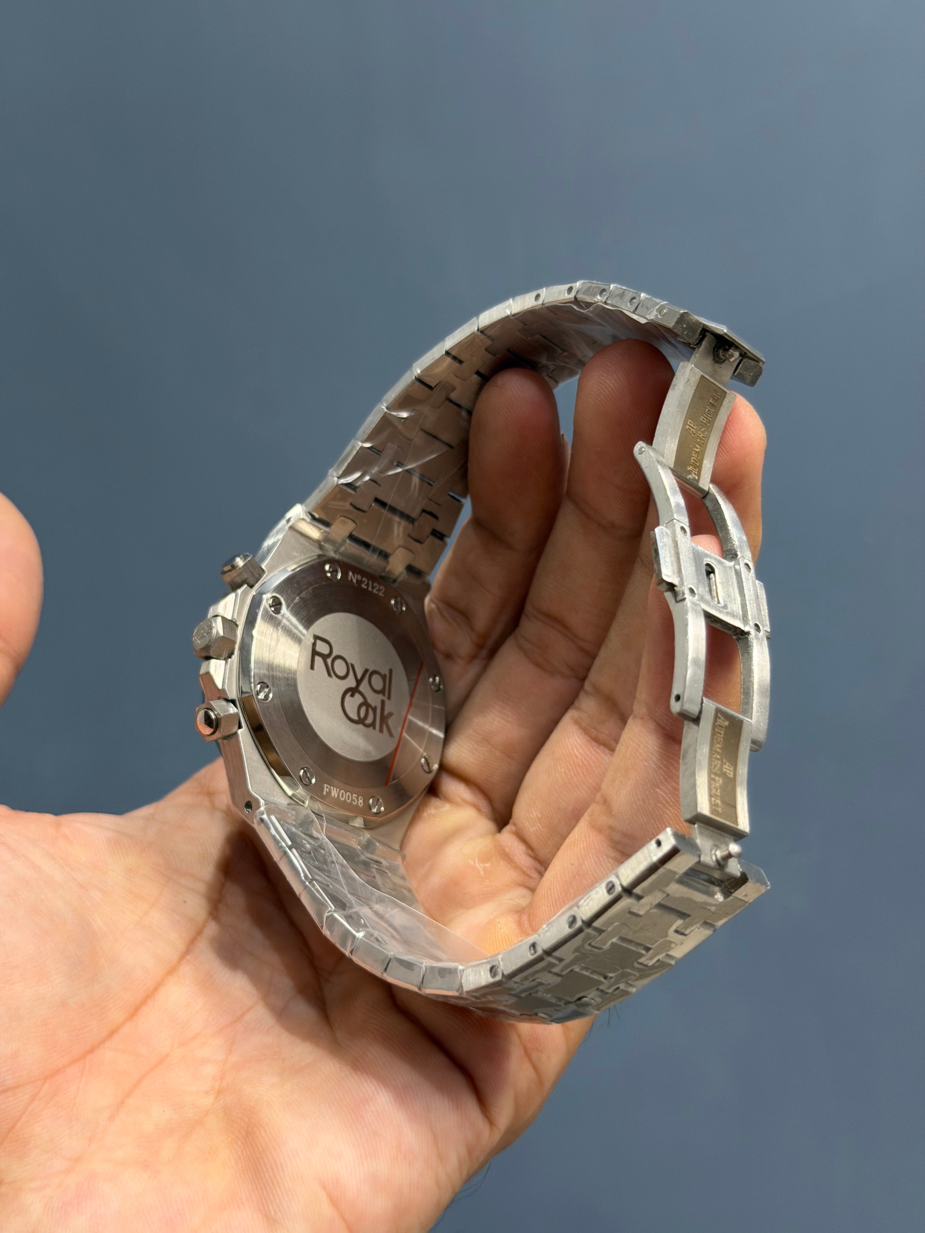 NEW COLLECTION CHRONOGRAPH SILVER WITH BLACK DIAL CHAIN WATCH