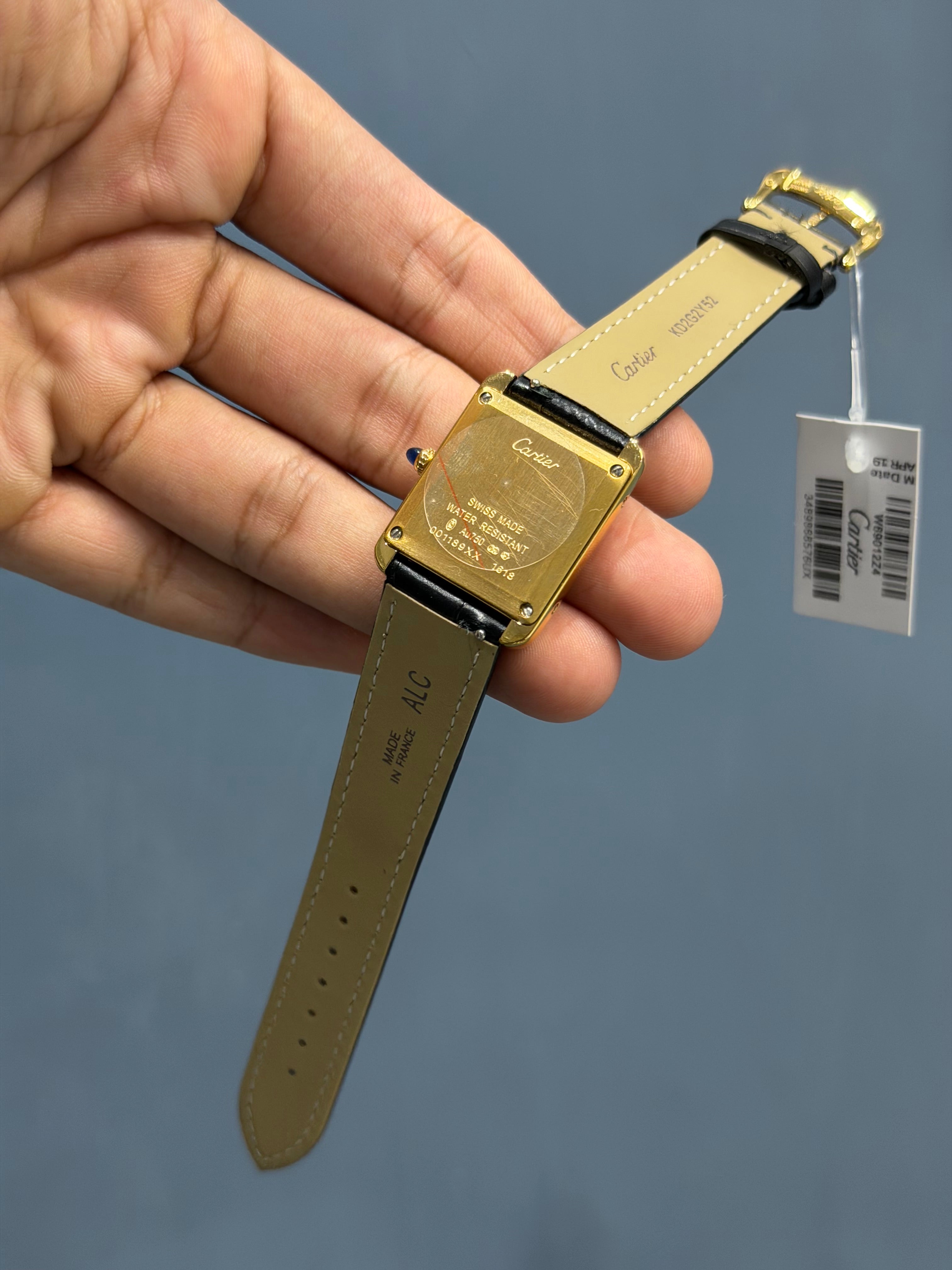 NEW COLLECTION 36MM YELLOW GOLD CASE WITH BLACK DIAL & LEATHER STRAP WATCH
