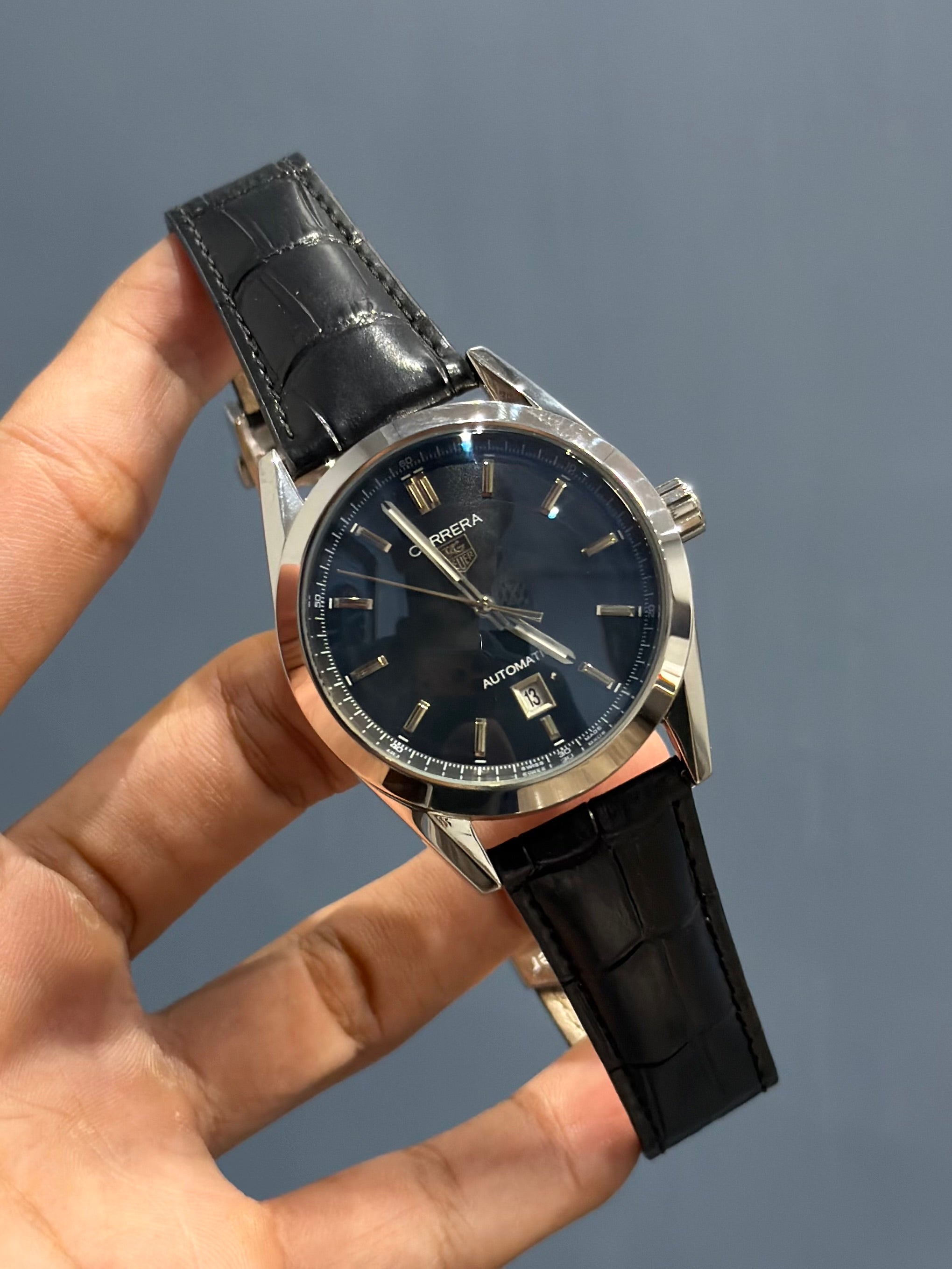 NEW COLLECTION SILVER WITH BLACK DIAL AUTOMATIC WATCH