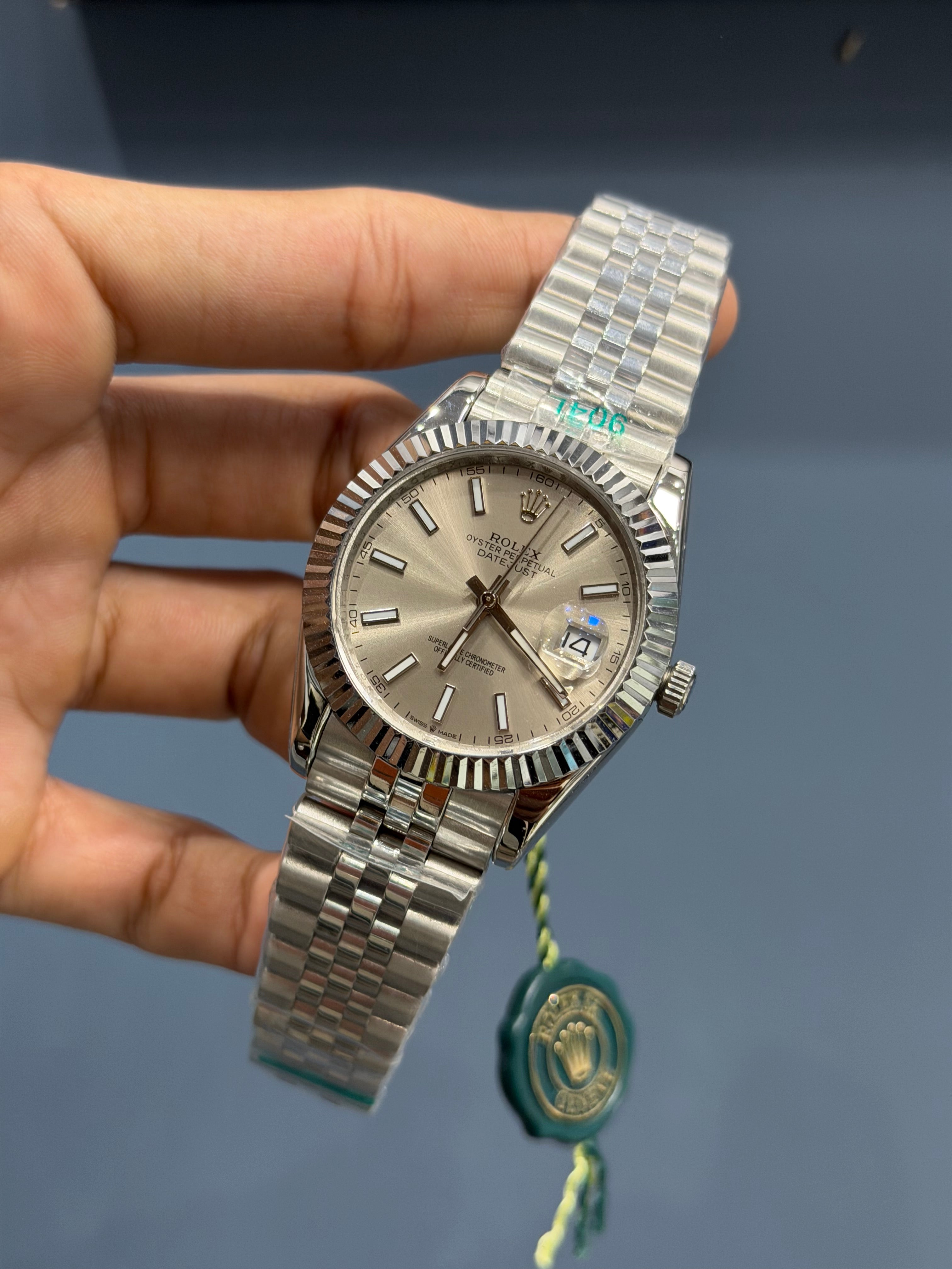 NEW COLLECTION 40 SILVER WITH GREY DIAL AUTOMATIC WATCH YZ MADE