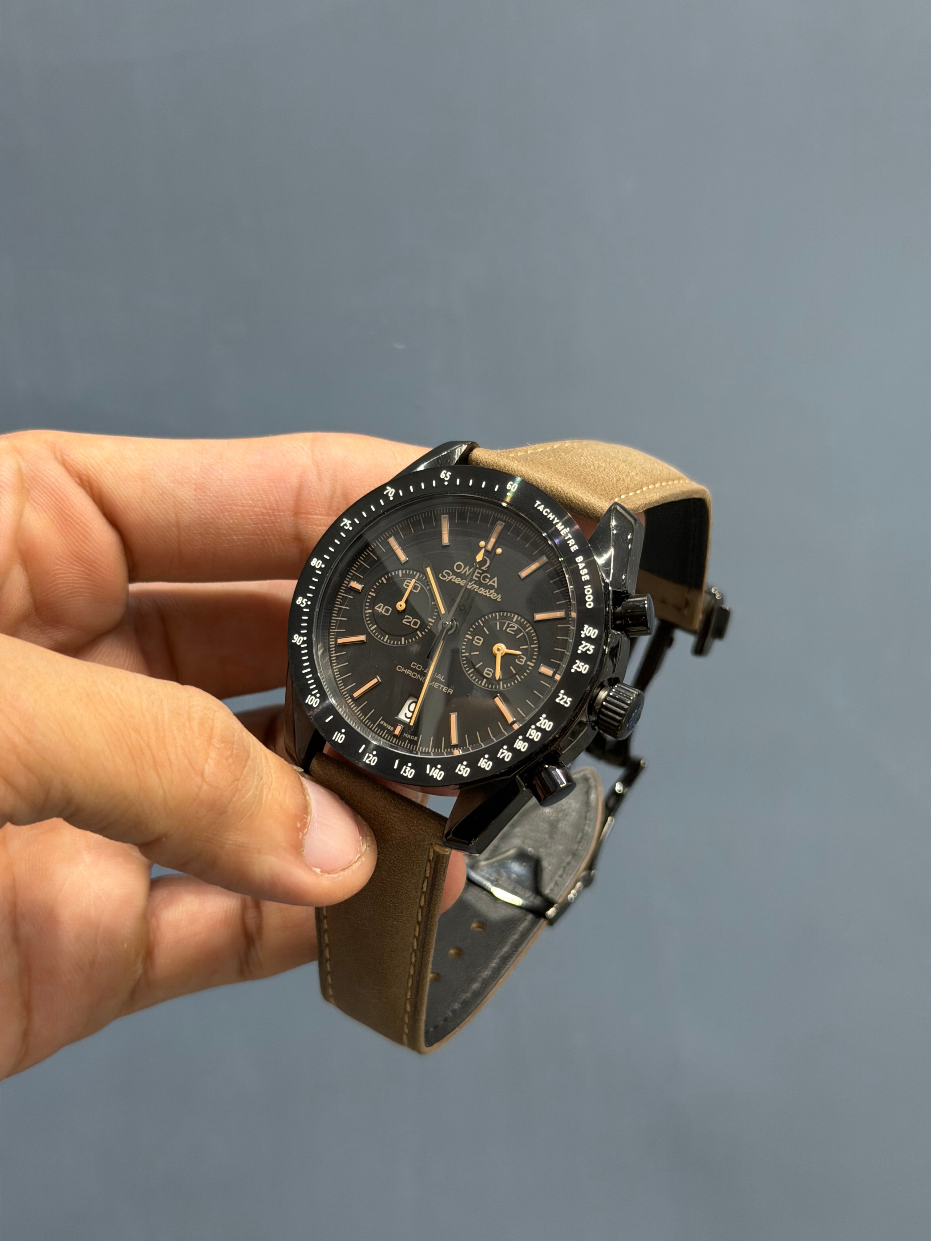 NEW COLLECTION ALL BLACK CASE WITH BLACK DIAL & BROWN LEATHER STRAP