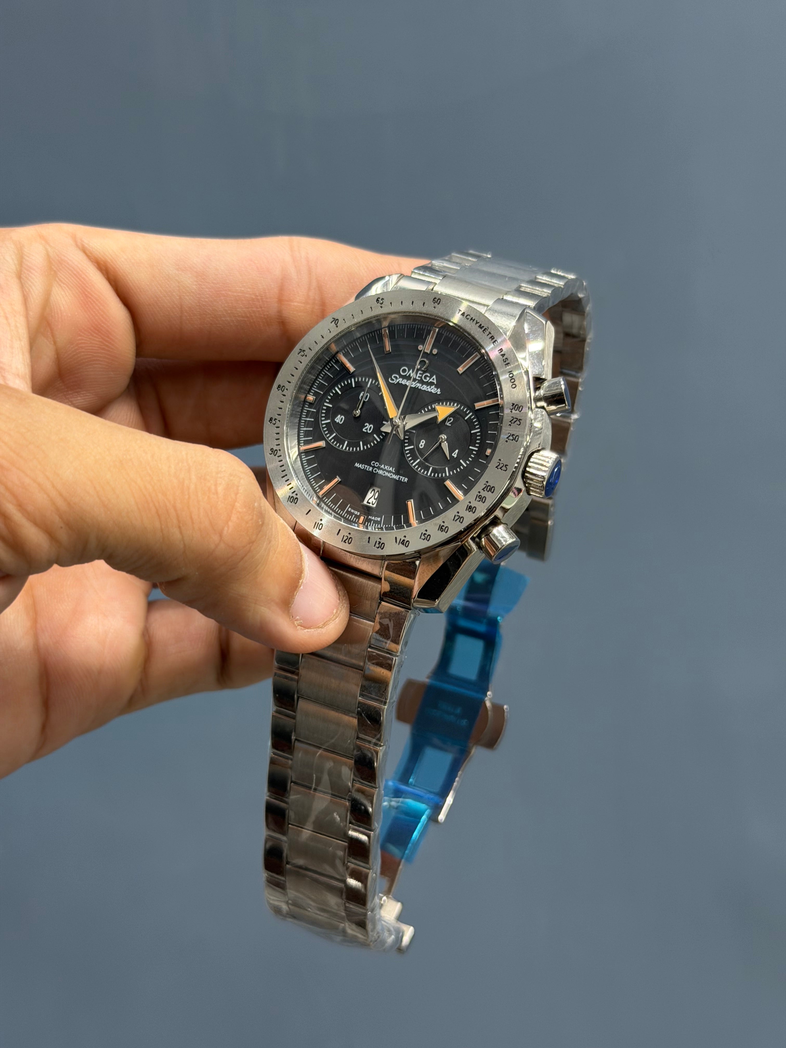 NEW COLLECTION CHRONOGRAPH SILVER CASE WITH BLACK DIAL WATCH