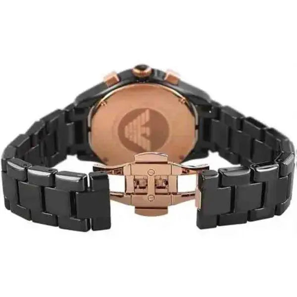 Emporio Armani Women’s Chronograph Ceramic Chain Black Dial 38mm Watch AR1411