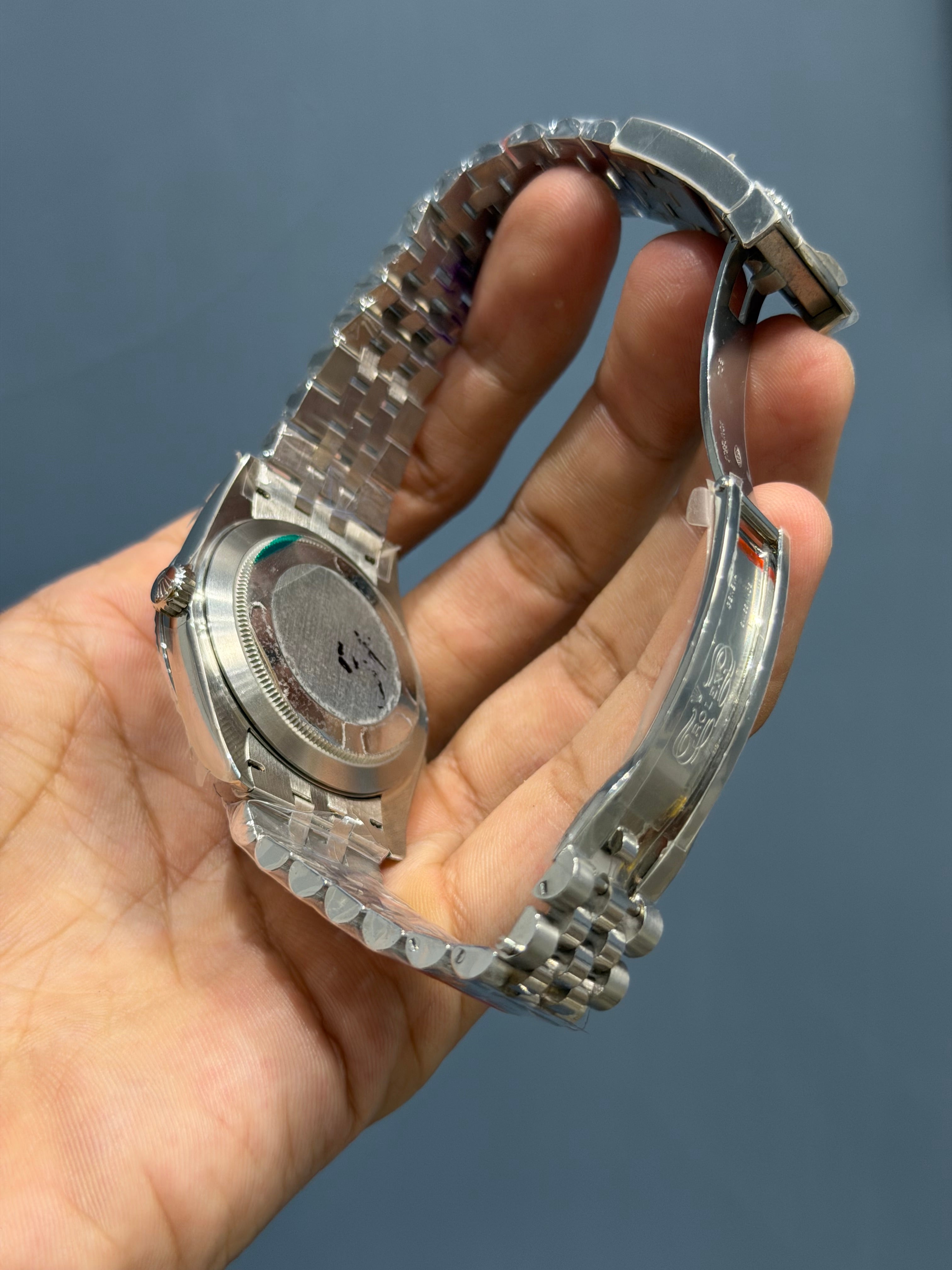NEW COLLECTION 41 SILVER WITH GREY DIAL STONED INDEX AUTOMATIC WATCH BP MADE