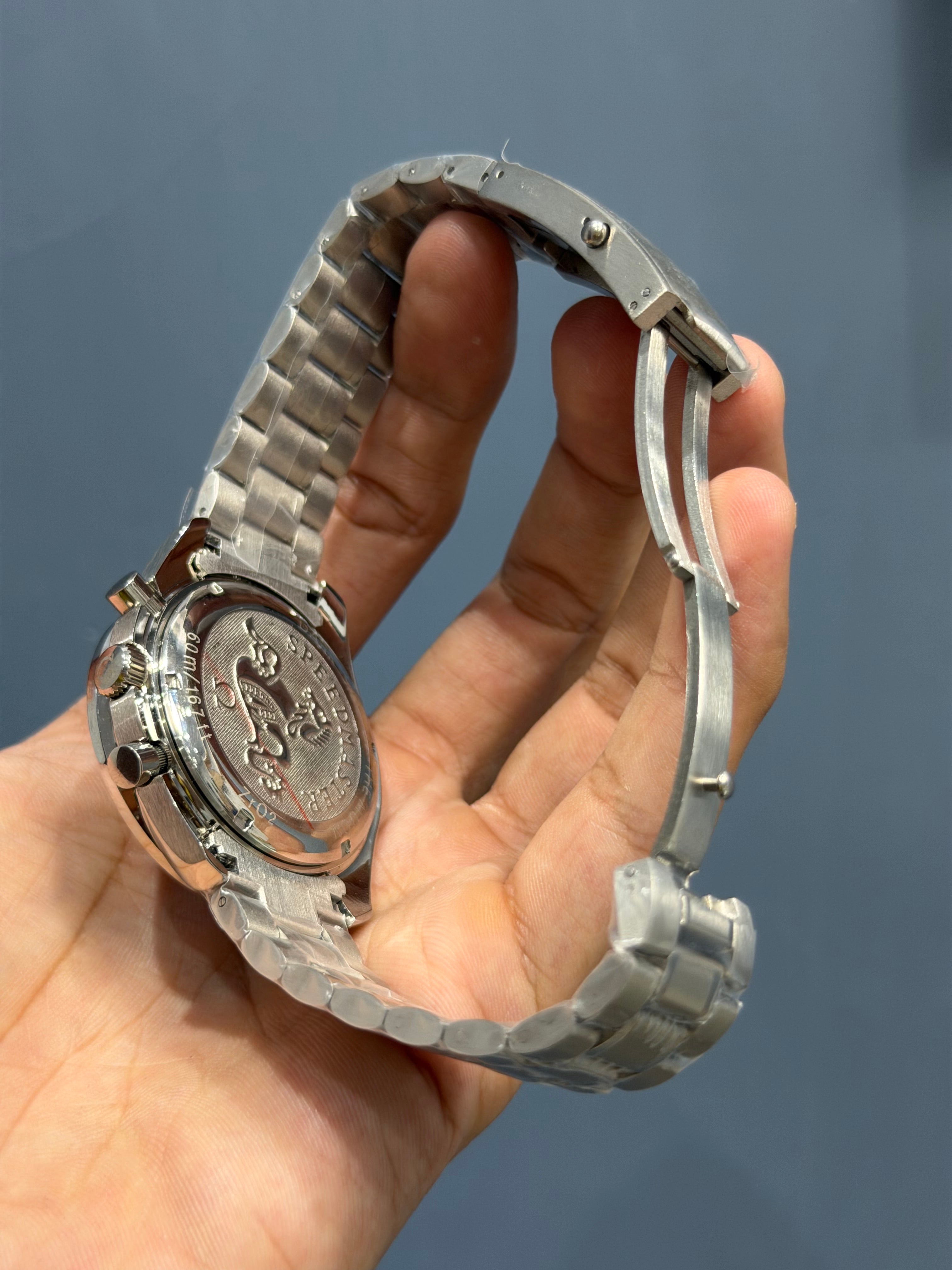 NEW COLLECTION CHRONOGRAPH SILVER WITH WHITE DIAL CHAIN WATCH