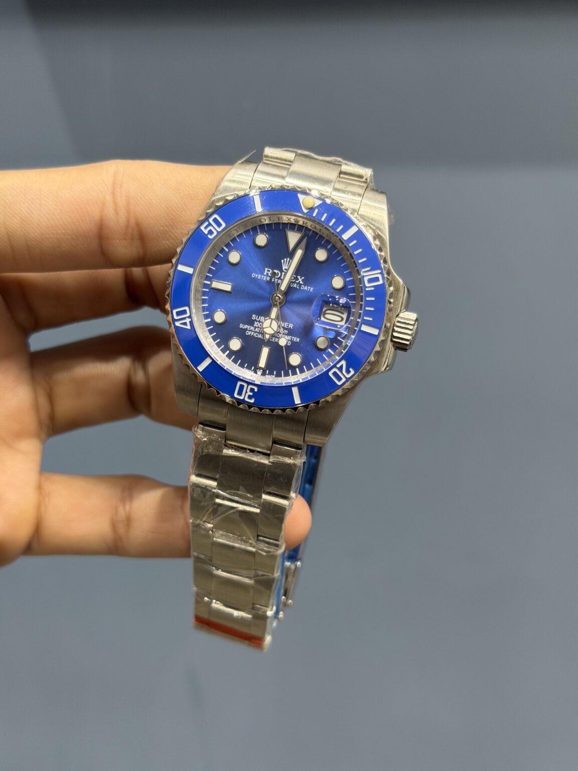 NEW COLLECTION 40 SILVER WITH BLUE DIAL & BLUE BEZEL AUTOMATIC WATCH ZR FACTORY
