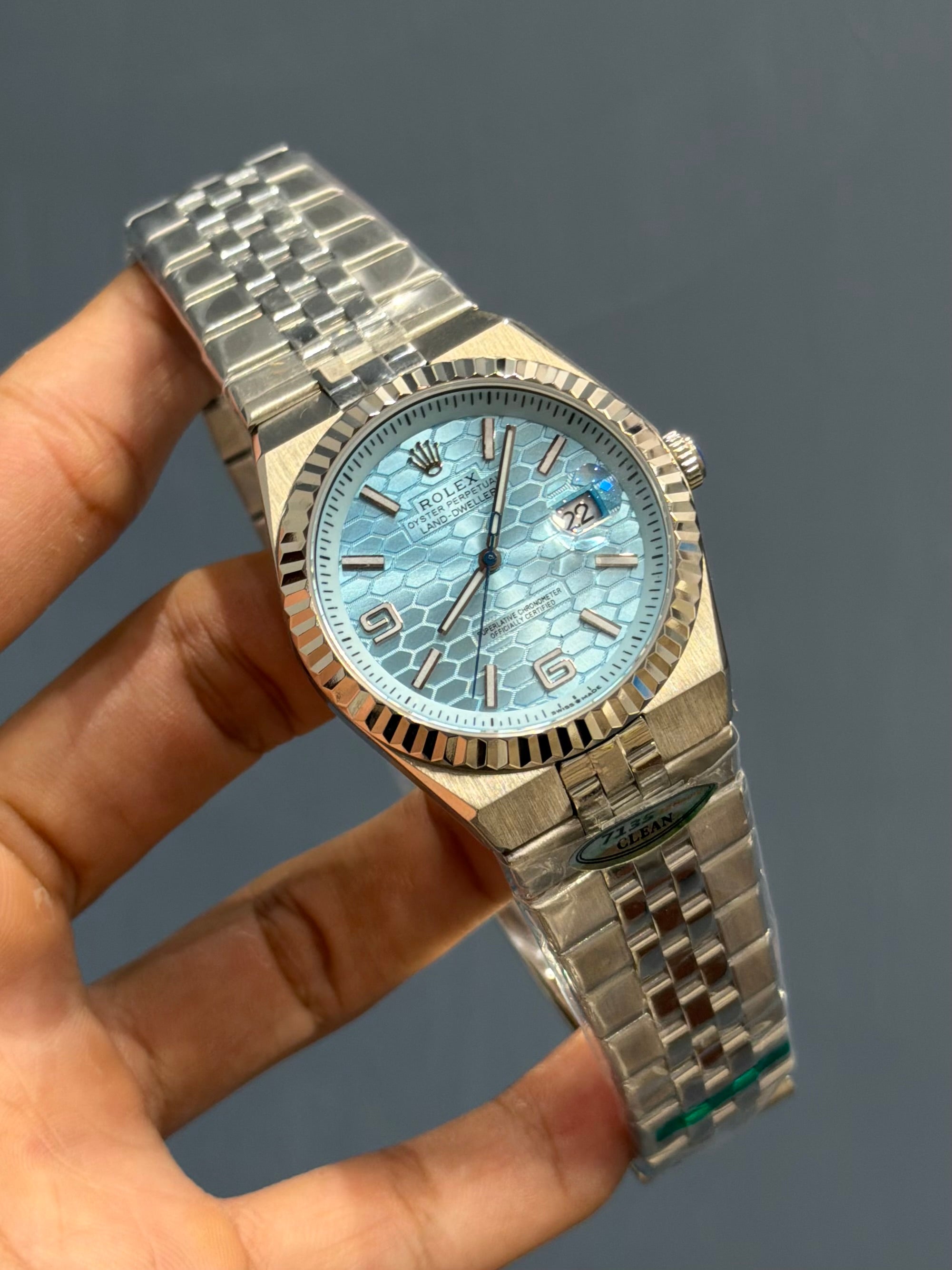 NEW COLLECTION LD 40 SILVER WITH TIFFANY BLUE DIAL AUTOMATIC WATCH OZ MADE