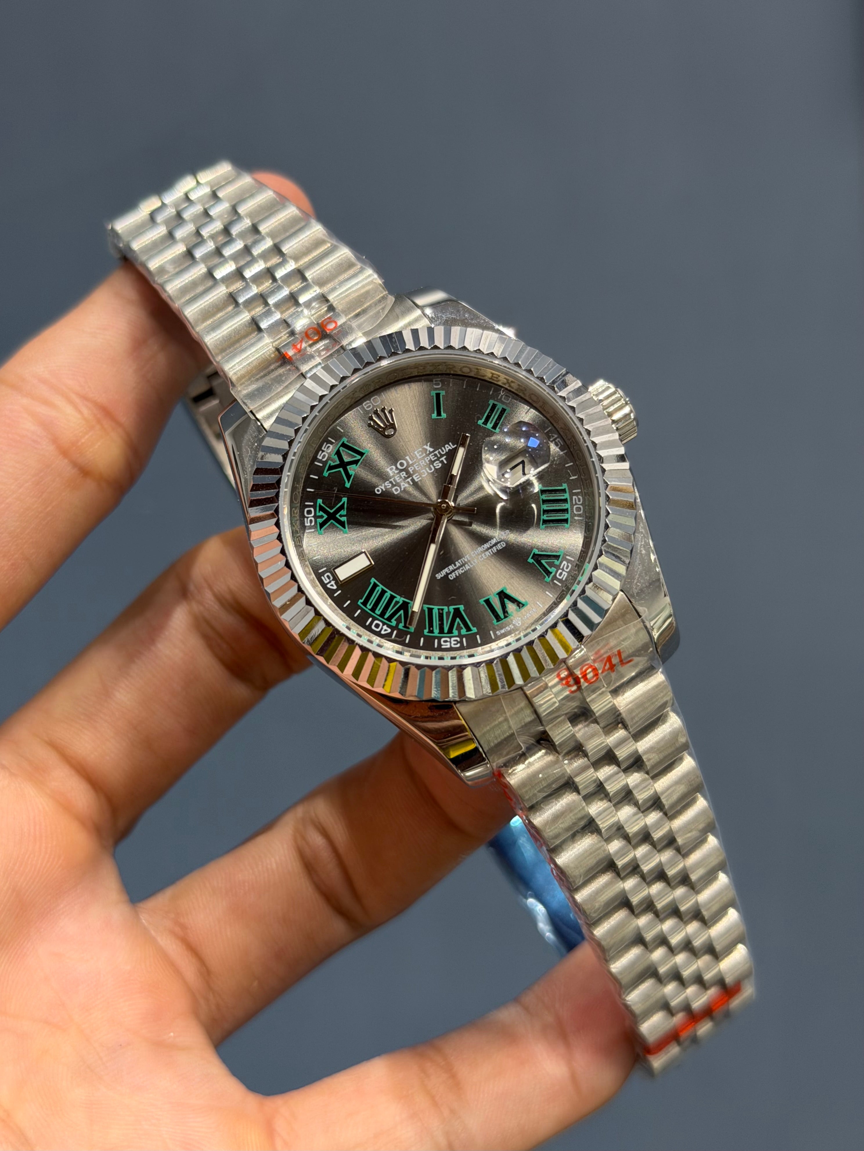 NEW COLLECTION 40 SILVER WITH WIMBELDON DIAL ROMAN INDEX & FLUTED BEZEL ZR FACTORY