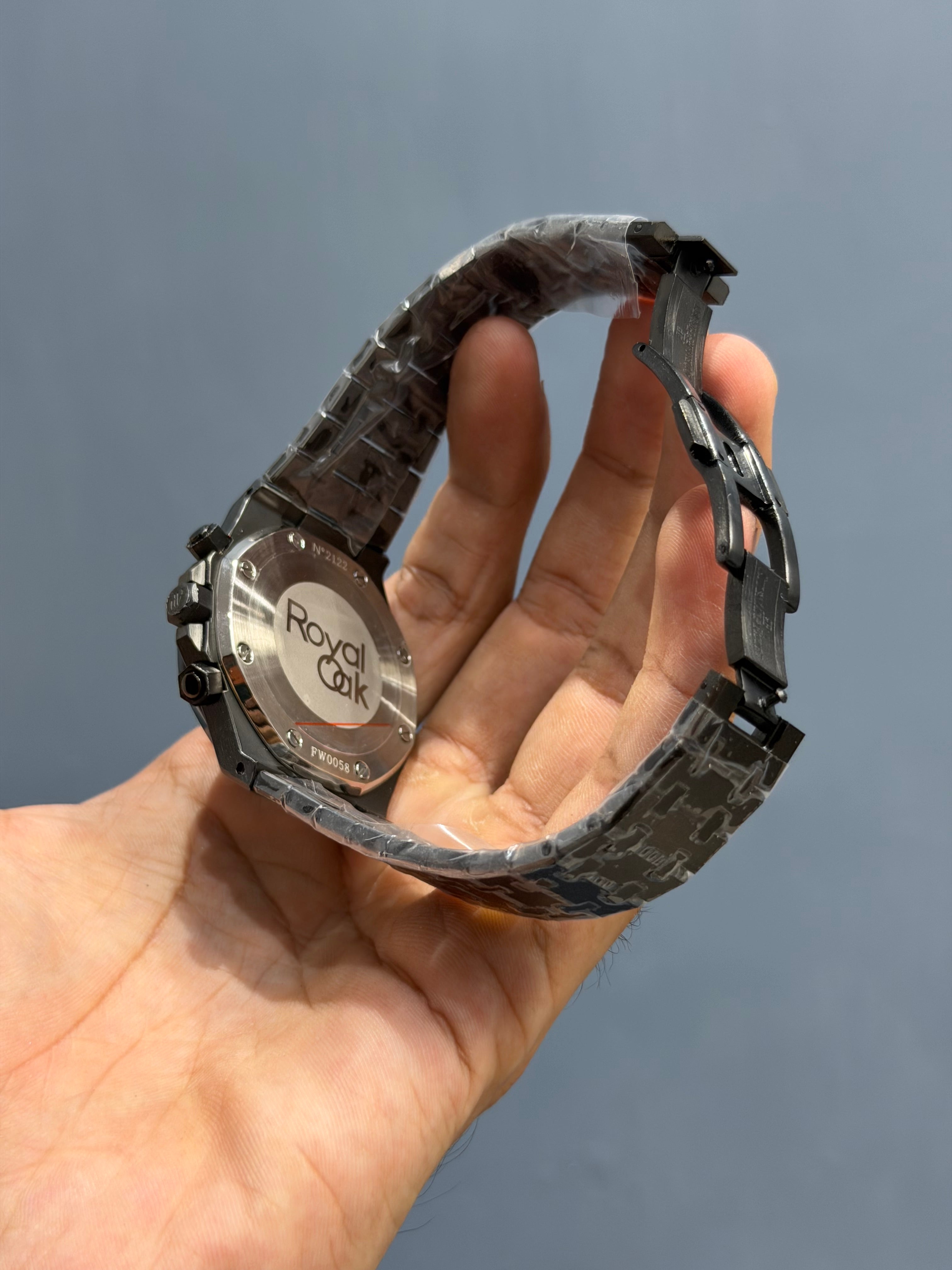NEW COLLECTION CHRONOGRAPH BLACK WITH BLACK DIAL CHAIN WATCH