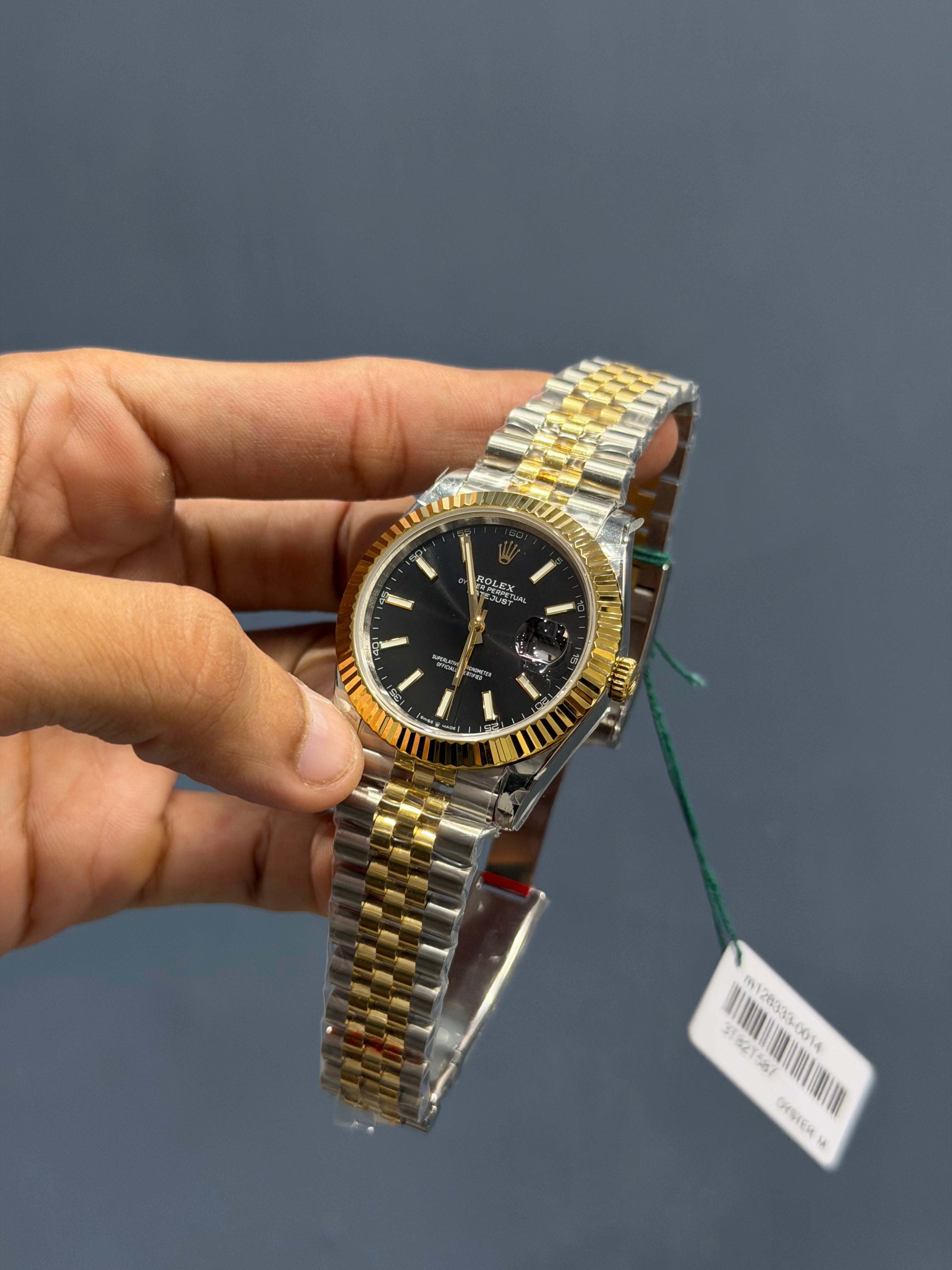 NEW COLLECTION 41 YELLOW TWOTONE WITH BLACK DIAL FLUTED BEZEL AUTOMATIC WATCH BP MADE