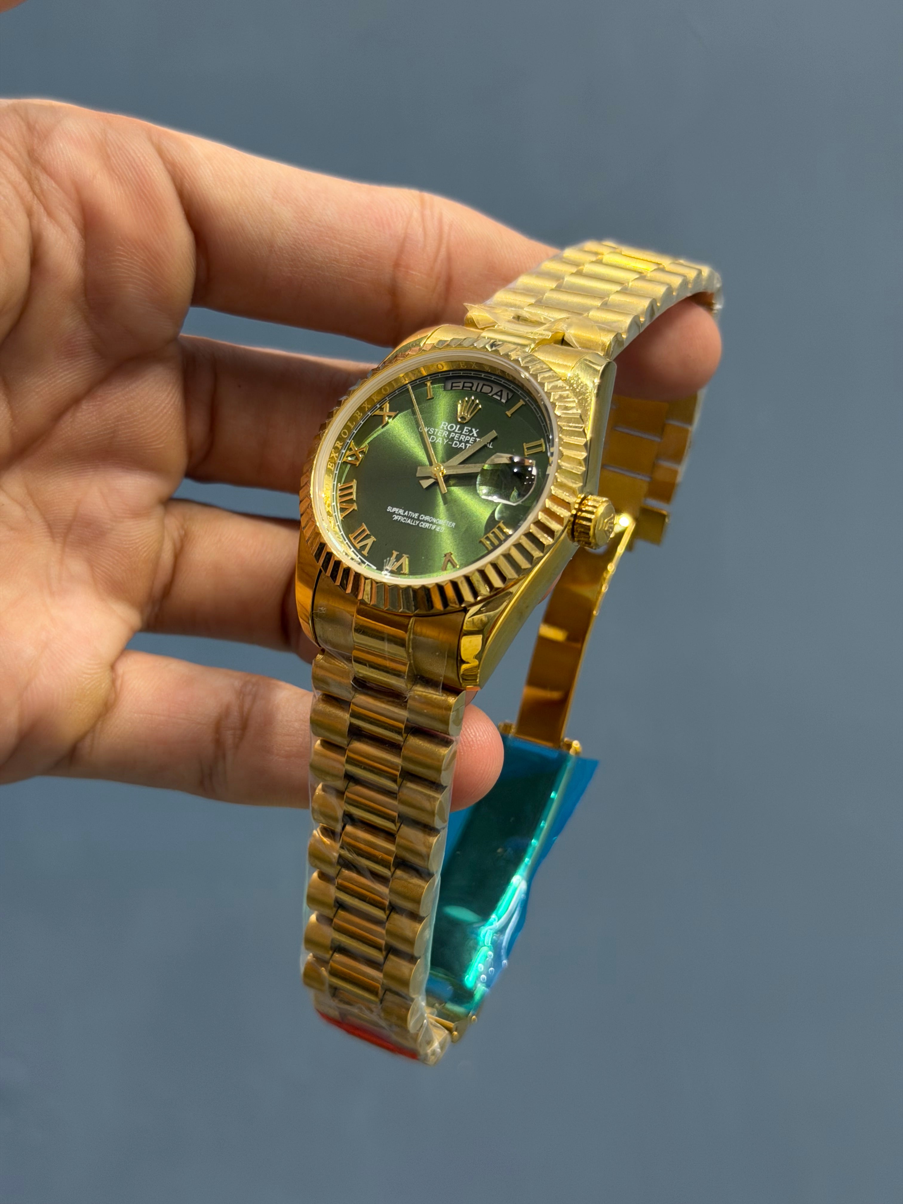 NEW COLLECTION 36 l GOLD WITH GREEN DIAL AUTOMATIC WATCH YZ FACTORY
