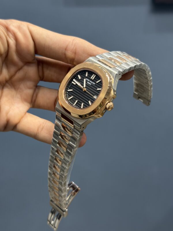 NEW COLLECTION ROSE TWO TONE WITH BLACK DIAL AUTOMATIC WATCH