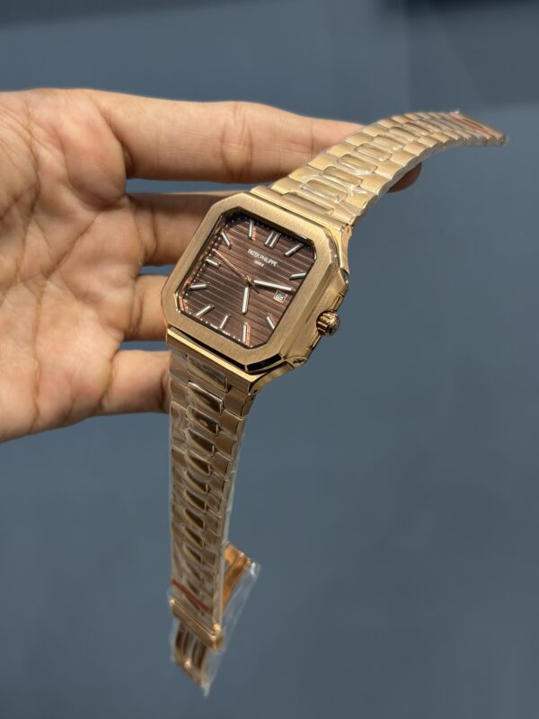 NEW COLLECTION ROSE CHAIN WITH BROWN DIAL QUARTZ WATCH