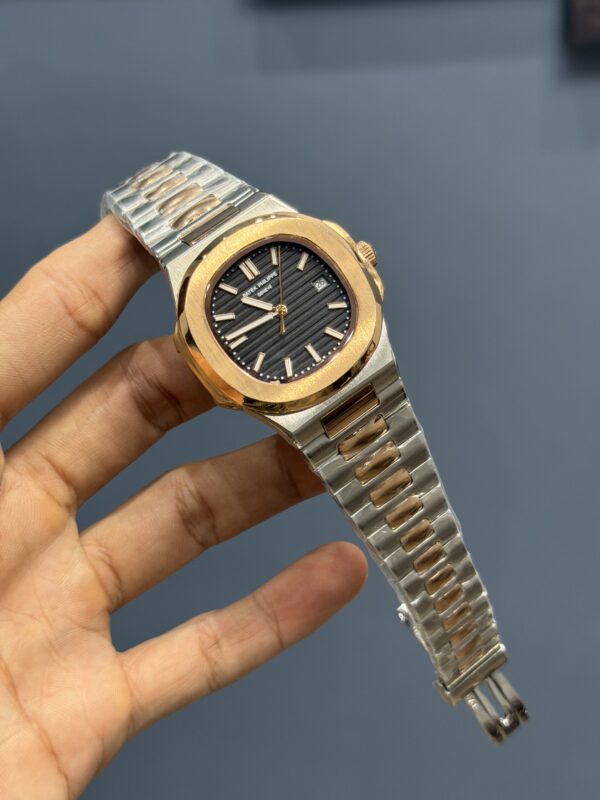 NEW COLLECTION ROSE TWO TONE WITH BLACK DIAL AUTOMATIC WATCH
