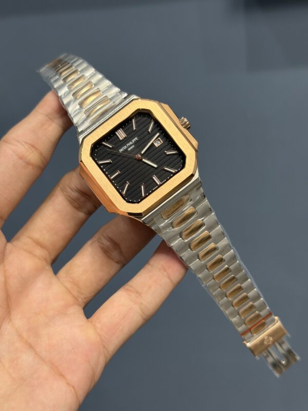 NEW COLLECTION ROSE TWO TONE WITH BLACK DIAL QUARTZ WATCH