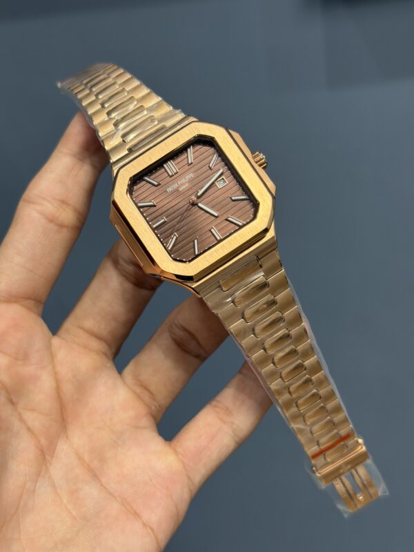 NEW COLLECTION ROSE CHAIN WITH BROWN DIAL QUARTZ WATCH