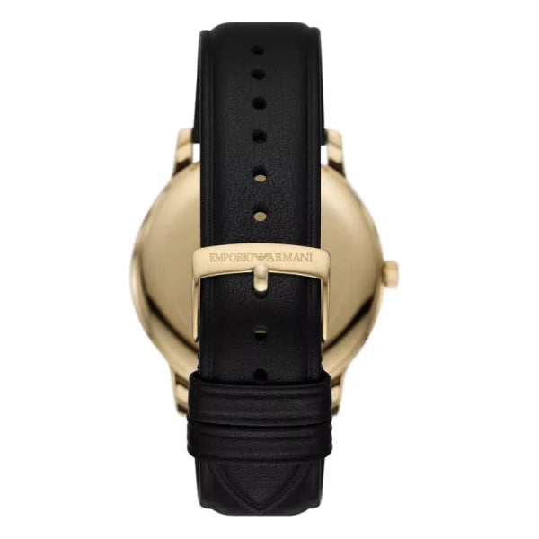 Emporio Armani Men’s Quartz Black Leather Strap Green Dial 42mm Watch AR11601