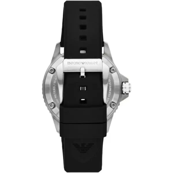Emporio Armani Men’s Automatic Black Silicone Strap Black Dial 42mm Watch AR60062