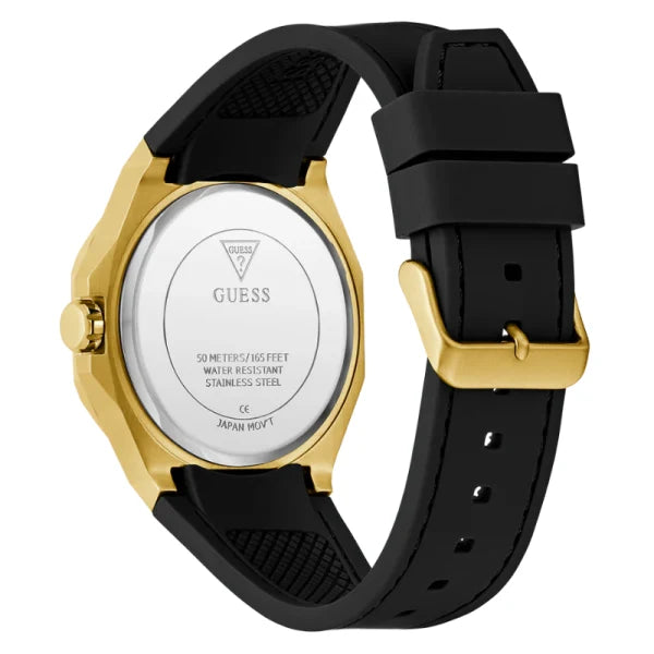 Guess Men’s Quartz Black Silicone Strap Black Dial 42mm Watch GW0850G2