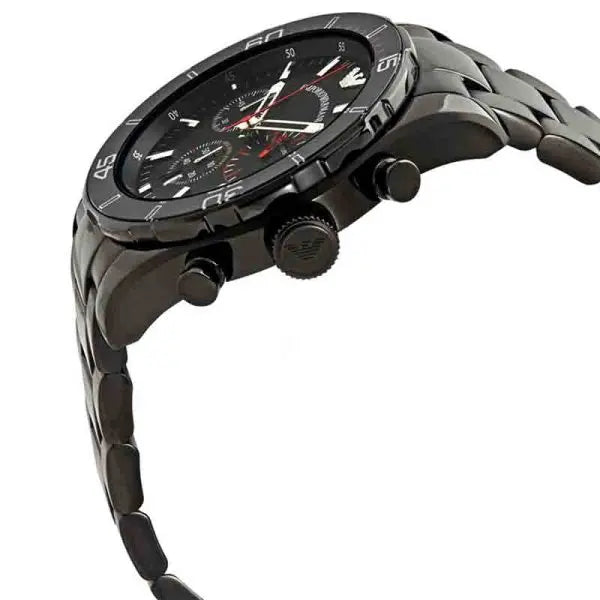Emporio Armani Men’s Chronograph Stainless Steel Black Dial 44mm Watch AR5931