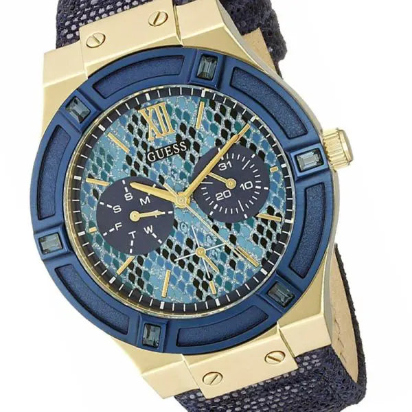 Guess Women’s Quartz Blue Leather Strap Blue Dial 36mm Watch W0289L3