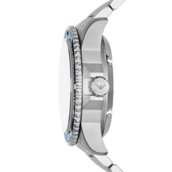 Emporio Armani Men’s Automatic Silver Stainless Steel Blue Dial 42mm Watch AR60059
