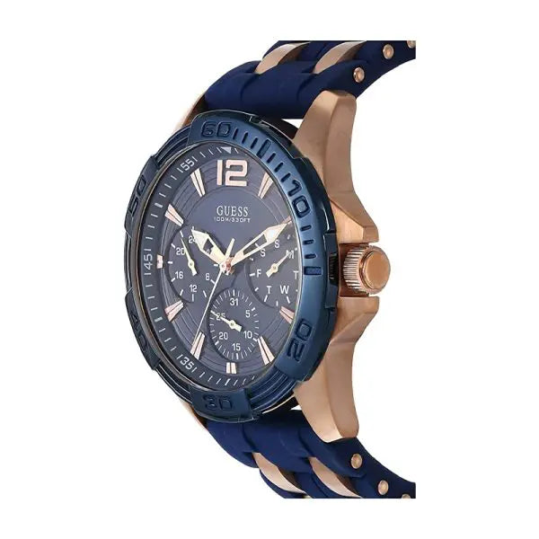 Guess Men’s Quartz Blue Silicone Strap Blue Dial 43mm Watch GW0366G4
