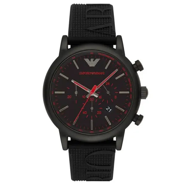 Emporio Armani Men’s Quartz Black Silicone Strap Black Dial 46mm Watch AR11024