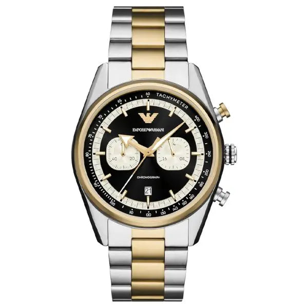 Emporio Armani Men’s Quartz Two-Tone Stainless Steel Black Dial 42mm Watch AR11678