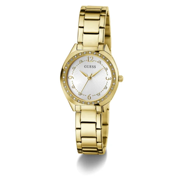 Guess Women’s Quartz Gold Stainless Steel White Dial 30mm Watch GW0767L2