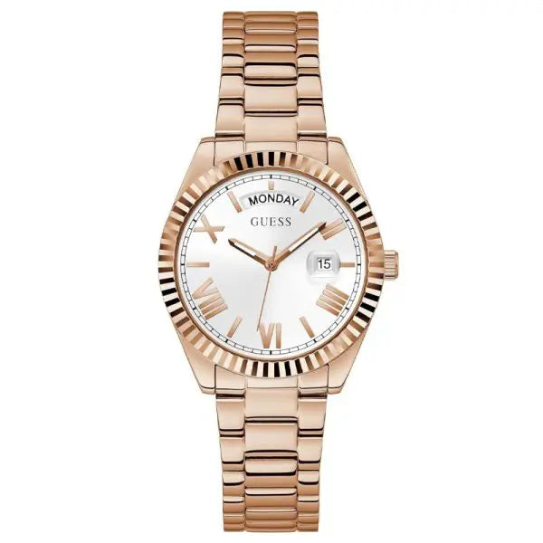 Guess Women’s Quartz Rose Gold Stainless Steel White Dial 36mm Watch GW0308L3