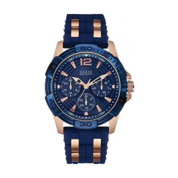 Guess Men’s Quartz Blue Silicone Strap Blue Dial 43mm Watch GW0366G4