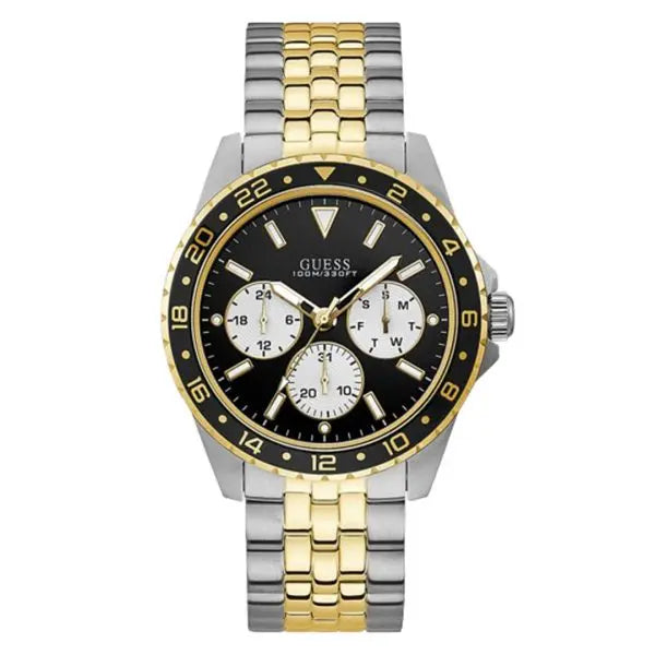 Guess Men’s Quartz Two-tone Stainless Steel Black Dial 44mm Watch W1107G6