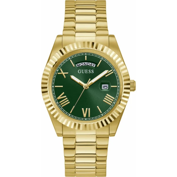 Guess Men’s Quartz Gold Stainless Steel Green Dial 42mm Watch GW0265G18