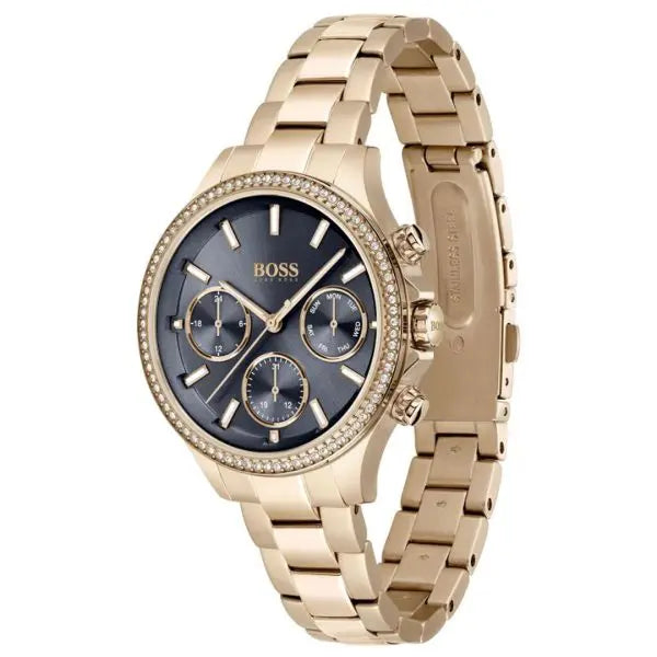 Hugo Boss Women’s Quartz Gold Stainless Steel Blue Dial 38mm Watch 1502566