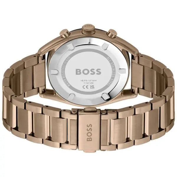 Hugo Boss Men’s Chronograph Quartz Beige Stainless Steel Olive Green Dial 44mm Watch 1514094